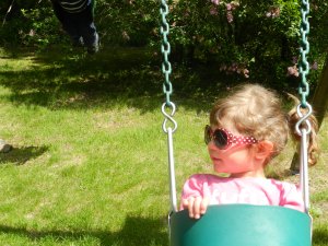 Her second-most favorite place to be; the first being her mommy's lap.