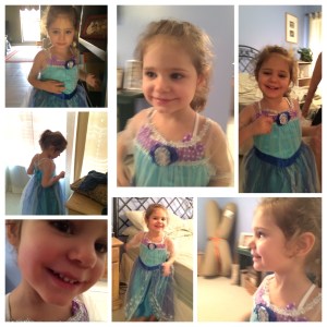 Lily in her Elsa costume, courtesy of Grandma!